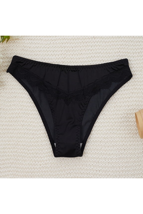 Seamless Thongs for Women Invisible Thongs No Show Thong Panty Liners Tangas Comfortable Workout Underwear Black L