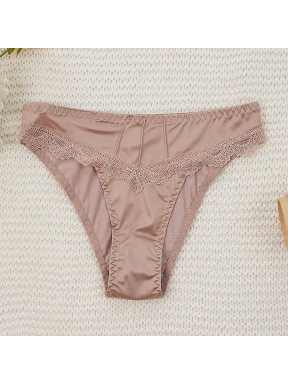 Seamless Thongs for Women Invisible Thongs No Show Thong Panty Liners Tangas Comfortable Workout Underwear Khaki S