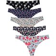 thumbnail image 1 of Seamless Thongs for Women No Show Thong Underwear Women 5 Pack, 1 of 12