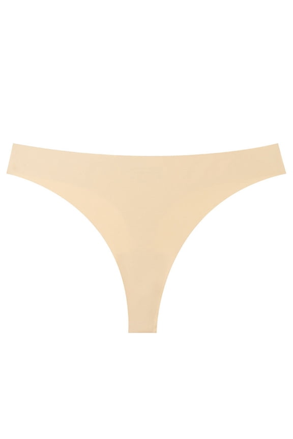 Seamless Thongs for Women V-Waisted Trim Sexy Invisible No Show Breathable Stretch Panties Bikini Underwear