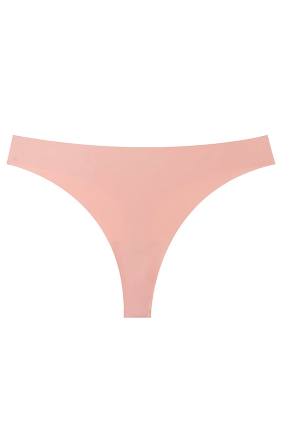 Seamless Thongs for Women V-Waisted Trim Sexy Invisible No Show Breathable Stretch Panties Bikini Underwear
