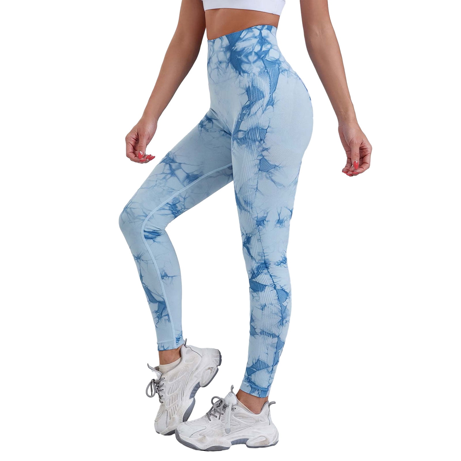 Seamless Tie Dye Workout Leggings for Women High Waisted Gym Leggings ...