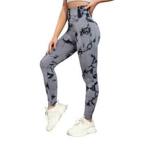 Seamless Tie Dye Workout Leggings for Women High Waisted Gym Leggings Yoga Pants Ribbed Elastic Tights