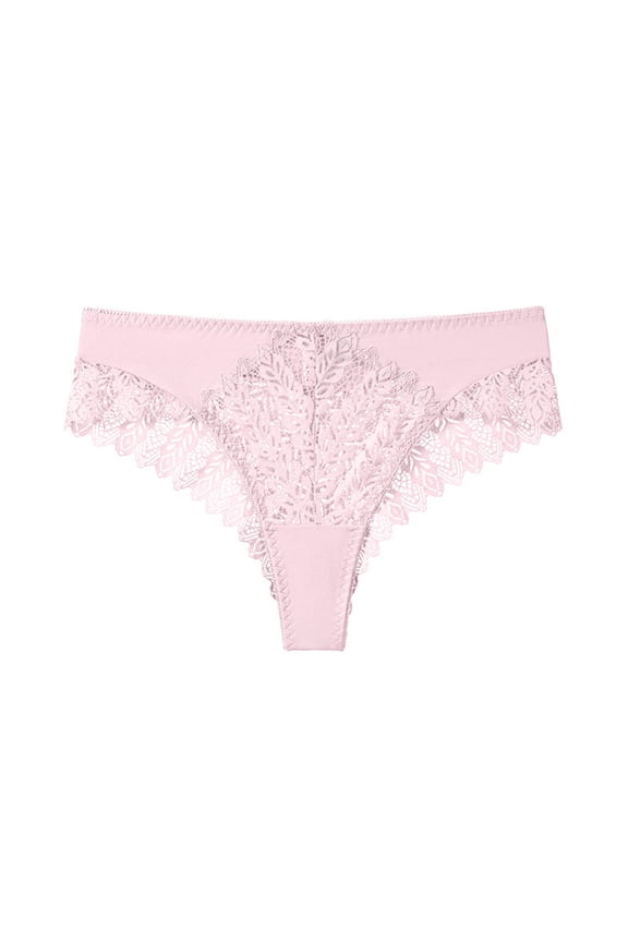 Seamless Underwear Women Thong 4 Colors Lace Trim Comfy G String Brief Underwear