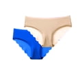 thumbnail image 1 of VONCOS Seamless Underwear for Women No Show Beige Cheeky Panties 2-Pack Invisible Underwear for Leggings & Tight Clothes,Size S, 1 of 4