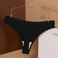 thumbnail image 1 of Seamless Underwear for Women No Show Wave Low Hipster Invisibles Cheeky Underwear Sexy Bikini Panties Black M, 1 of 3