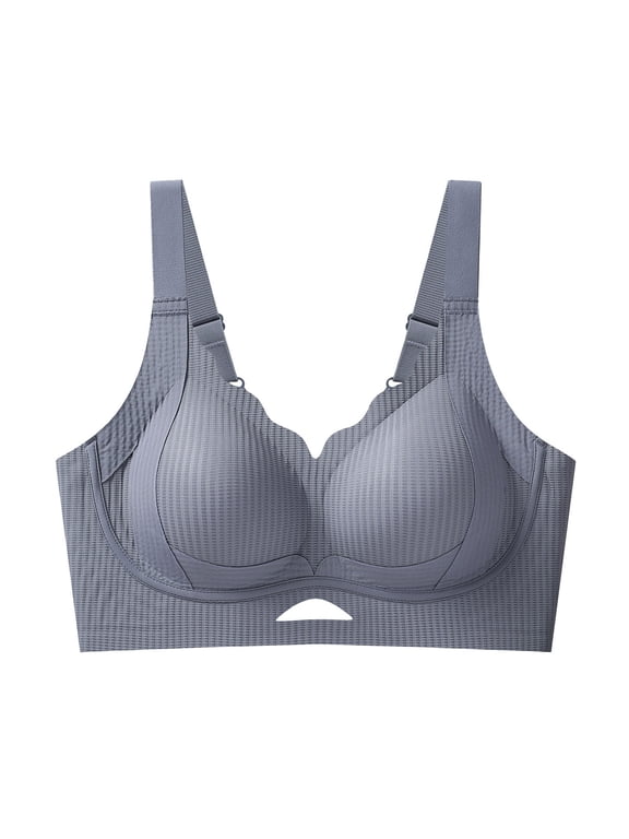 Seamless Underwire Full Cup Bra with Push-Up Lift T-Shirt Friendly Everyday Comfort Wire-Free for Daily Leisure WearBlueM