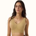 thumbnail image 1 of Seamless V-Neck Bra with Back Closure 9178,Sand,One Size, 1 of 8