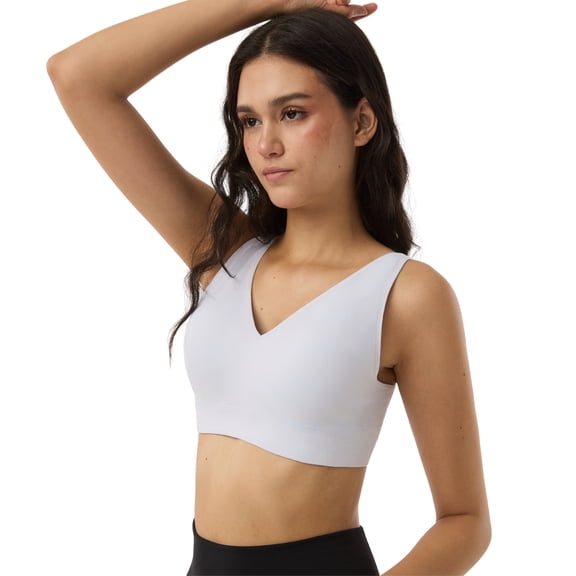 Seamless V-Neck Bra with Back Closure 9178,White,One Size