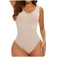 thumbnail image 1 of Seamless V Neck Shape Wear Bodysuit Tummy Control Bodycon Jumpsuit For Women Slimming Shaper Body Underwear, 1 of 5