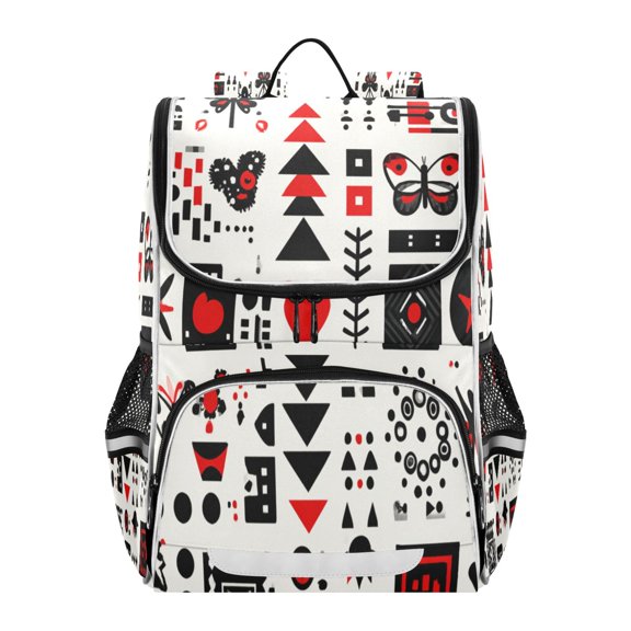 Seamless Vector with Heart Triangle Butterfly Pattern Backpack Purse Daypack Book Bag Fashion Accessories Unisex 15L for Commute Travel School