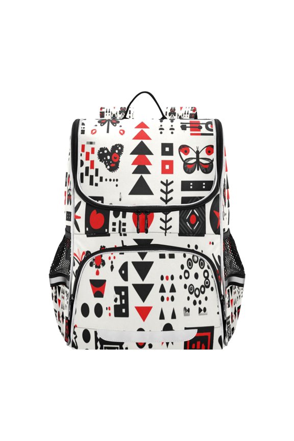 Seamless Vector with Heart Triangle Butterfly Pattern Backpack Purse Daypack Book Bag Fashion Accessories Unisex 15L for Commute Travel School
