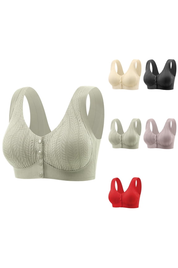 Seamless Viscose Front Closure Bra – Lightweight Wireless Support, Full Coverage T-Shirt Bra with Removable Pads for Everyday Comfort