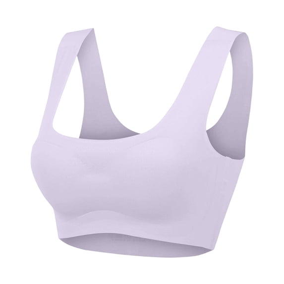 Seamless Wire-Free Sports Bra for Supportive Comfort and Breathable Lightweight Workout Tank Top Ideal for Casual and, M, Purple