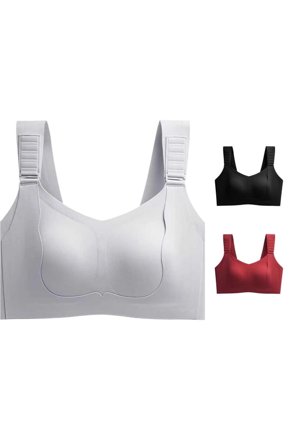 Seamless Wirefree Bras Non Padded Unlined Comfort T Shirt Light Support Breathable Everyday, XXL, Grey
