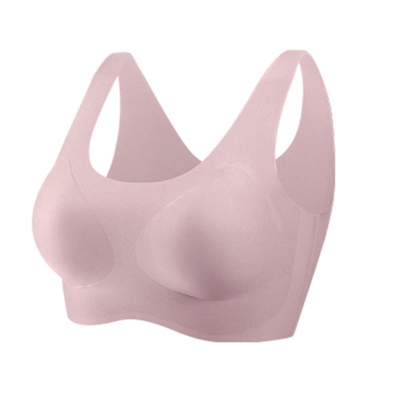 Seamless Wireless Bra Woman Super Soft Comfort Everyday Bras Cotton Spandex Underwear Breathable Sports Bra (X-Large, Pink)