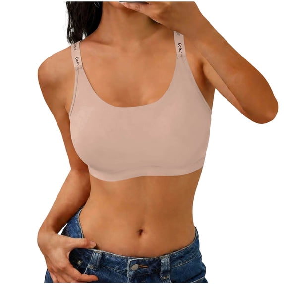Seamless Wireless Bras for Women Comfortable Full Coverage Seamless Bralette U Neck Adjustable Strap No Underwire Everyday Bra