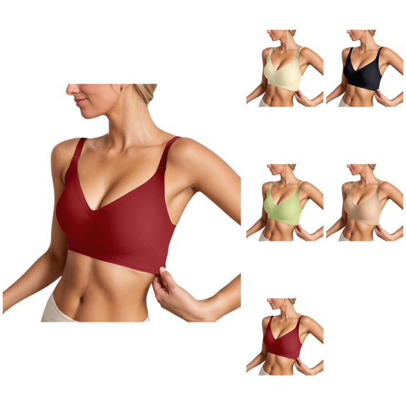 Seamless Wireless Push Up Bra for Women – Full Coverage Soft Support Lift, Back Smoothing T-Shirt Bra for Everyday Wear, Plus Size