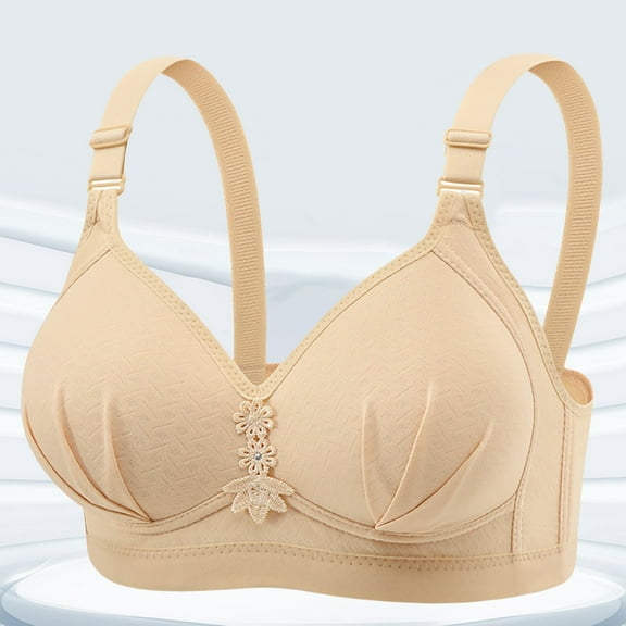 Seamless Wireless Push - Up Bra with Pendant for Middle - Aged Women - Blended Material, Alluring Back