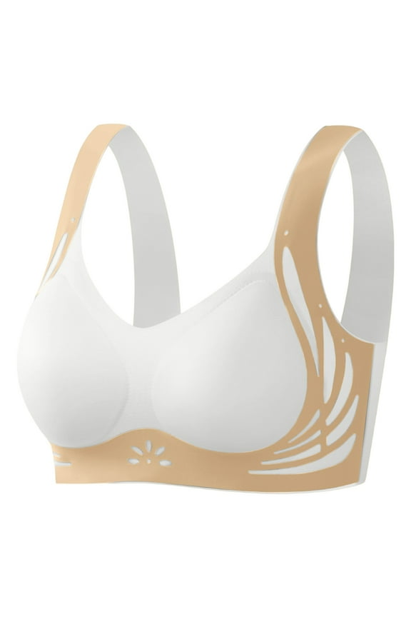 Seamless Wireless Sports Bra for Women, Breathable Soft Comfort Support, Wide Straps, No Underwire, Everyday Wear