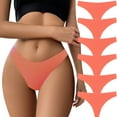 thumbnail image 1 of Seamless Women Underwear Thongs,No Show Ladies Thong,No Line Breathable Soft Solid Panties Undies for Women 6-Pack, 1 of 5
