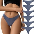thumbnail image 1 of Seamless Women Underwear Thongs,No Show Ladies Thong,No Line Breathable Soft Solid Panties Undies for Women 6-Pack, 1 of 5