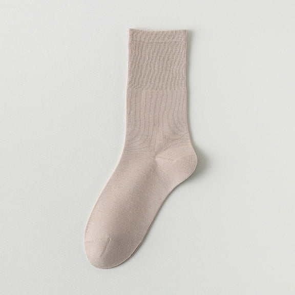 Seamless Women’s Lightweight Knee-High Cotton Socks for Spring & Autumn - Trendy Fashion Accessory (One Size, 6 Pairs)