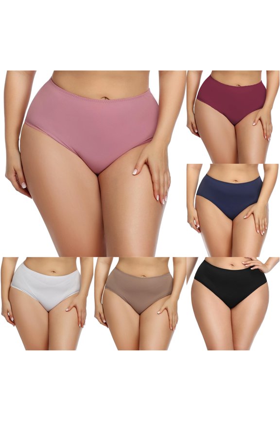 Seamless Women's Underwear Fitted High Waisted Pure Briefs Underwear Women Bikini Underwear Pack for Women Bikini Womens Panties Lot Small Vibrating Pantie's with Control plus Size Silk Long