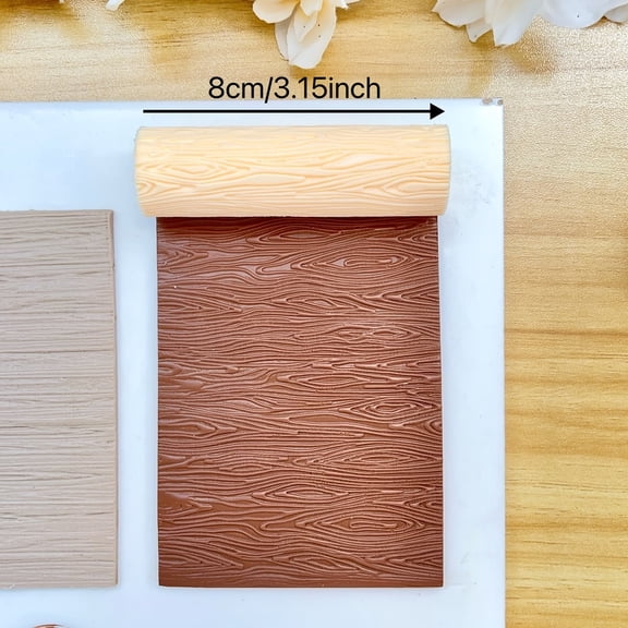 Seamless Wood Grain Texture Roller for Polymer Clay Crafting