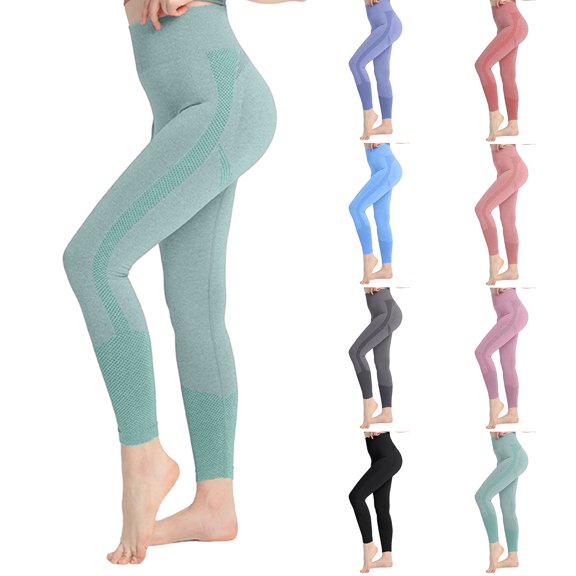 Seamless Workout Butt Lifting Leggings - Booty Scrunch Gym Leggings for Women Red L
