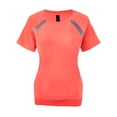 thumbnail image 1 of Seamless Workout Shirts Yoga Tops Activewear for Women Short Sleeve Splicing Tees Quick Dry Gym Round-Neck Athletic Running Tops, 1 of 8
