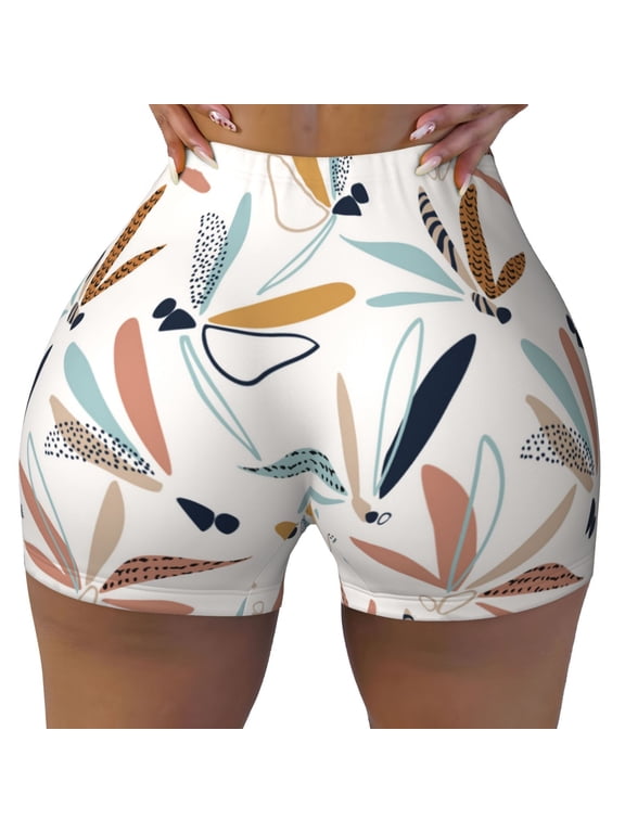 Seamless Workout Shorts Women - Abstract Dragonfly Biker Gym Running Yoga Spandex Shorts for Women
