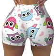 thumbnail image 1 of Seamless Workout Shorts Women - Blue Purple Pink Owl Biker Gym Running Yoga Spandex Shorts for Women, 1 of 7
