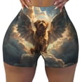 thumbnail image 1 of Seamless Workout Shorts Women - Cloud Rainbow Winged Dog Biker Gym Running Yoga Spandex Shorts for Women, 1 of 7