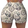 thumbnail image 1 of Seamless Workout Shorts Women - Compass And Mountains In Bicycle Wheels Biker Gym Running Yoga Spandex Shorts for Women, 1 of 7