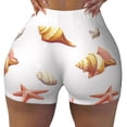 thumbnail image 1 of Seamless Workout Shorts Women - Conch Shells Print No.902 Biker Gym Running Yoga Spandex Shorts for Women, 1 of 7