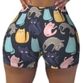 thumbnail image 1 of Seamless Workout Shorts Women - Cute Cat No.1081 Biker Gym Running Yoga Spandex Shorts for Women, 1 of 7
