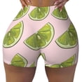 thumbnail image 1 of Seamless Workout Shorts Women - Cute Sea Green Limes Biker Gym Running Yoga Spandex Shorts for Women, 1 of 7