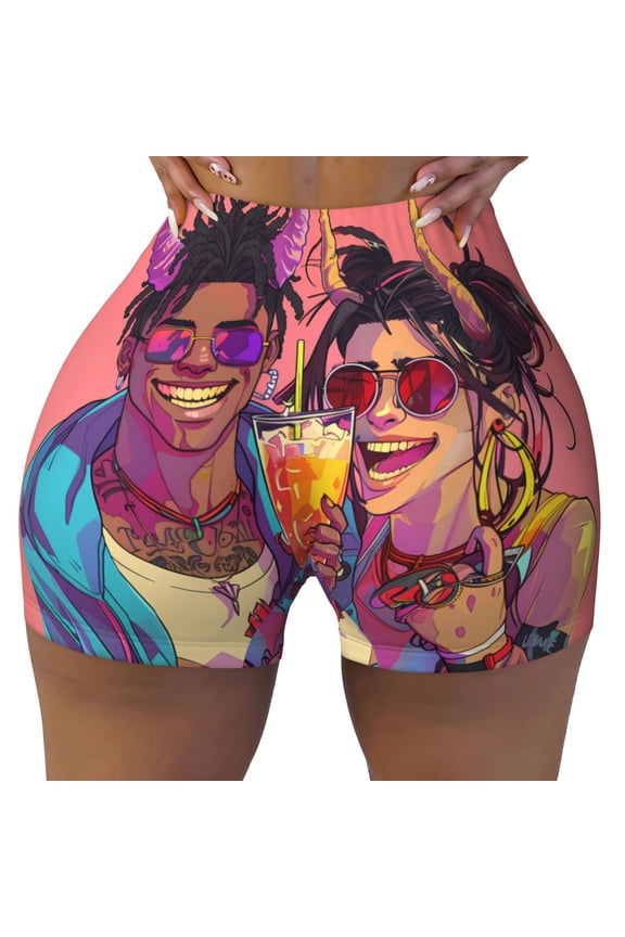 Seamless Workout Shorts Women - Hip Hop People No.110 Biker Gym Running Yoga Spandex Shorts for Women
