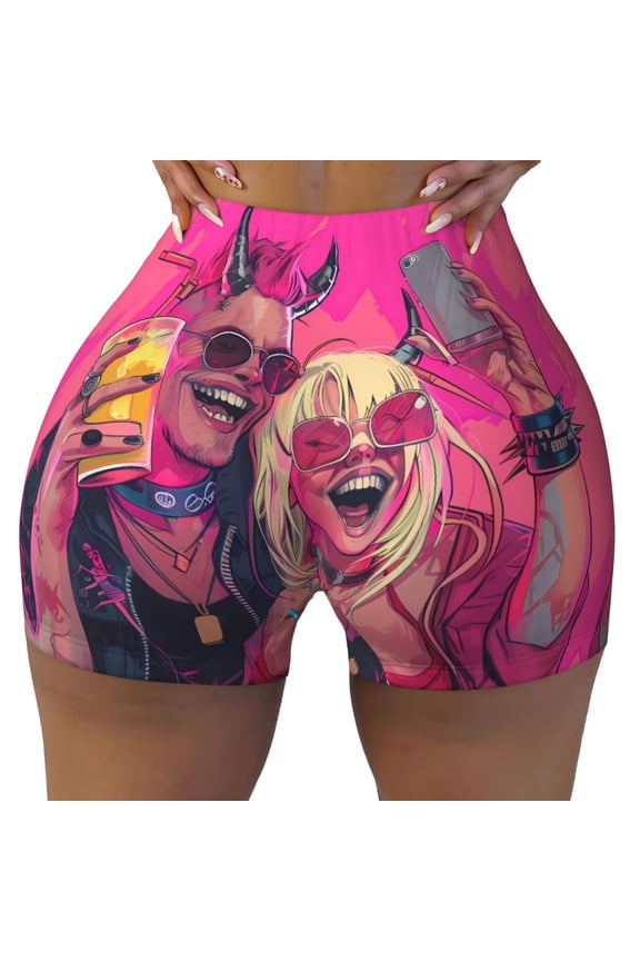 Seamless Workout Shorts Women - Hip Hop People No.113 Biker Gym Running Yoga Spandex Shorts for Women