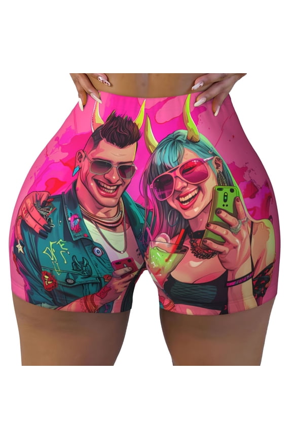 Seamless Workout Shorts Women - Hip Hop People No.114 Biker Gym Running Yoga Spandex Shorts for Women