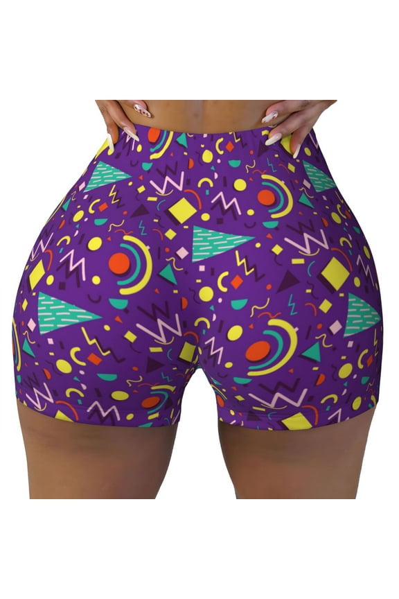Seamless Workout Shorts Women - Retro 80s Style Biker Gym Running Yoga Spandex Shorts for Women