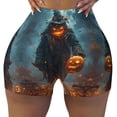 thumbnail image 1 of Seamless Workout Shorts Women - Scarecrow Halloween Night Biker Gym Running Yoga Spandex Shorts for Women, 1 of 7