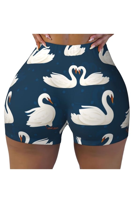 Seamless Workout Shorts Women - White Swam Biker Gym Running Yoga Spandex Shorts for Women