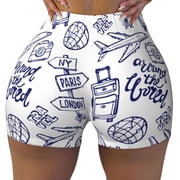 Seamless Workout Shorts Women - World Travel2 Biker Gym Running Yoga Spandex Shorts for Women