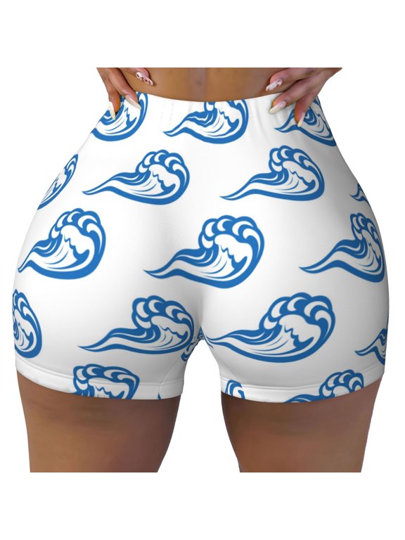 Seamless Workout Shorts Women - hand drawn clouds Biker Gym Running Yoga Spandex Shorts for Women