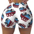 thumbnail image 1 of Seamless Workout Shorts Women - red Train Pattern blue Biker Gym Running Yoga Spandex Shorts for Women, 1 of 7