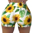 thumbnail image 1 of Seamless Workout Shorts Women - sunflowers leaf cute Aesthetic Biker Gym Running Yoga Spandex Shorts for Women, 1 of 7