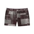 thumbnail image 1 of Seamless Workout Shorts for Women - Faux Denim Plaid Print Biker Yoga Running Gym Summer Hot Shorts, 1 of 1