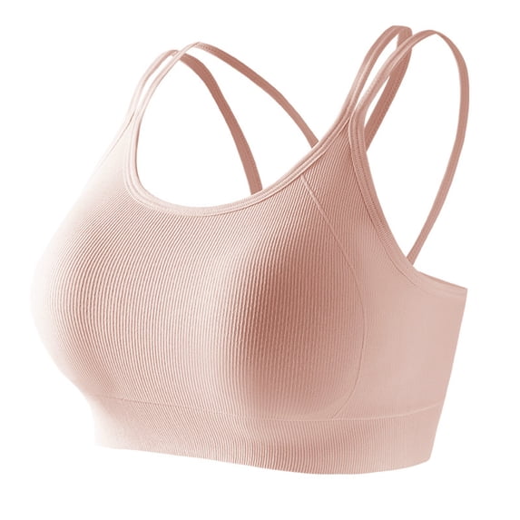 Seamless Yoga Bra Women Solid Color Halter Back Shaping Wireless Sports Bra with Pads